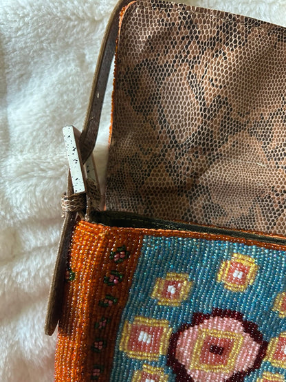 Fendi-Style Multicolor Beaded Baguette Bag | Authenticity Unverified