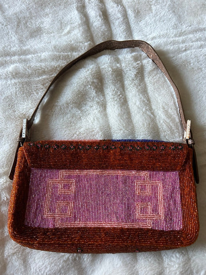 Fendi-Style Multicolor Beaded Baguette Bag | Authenticity Unverified