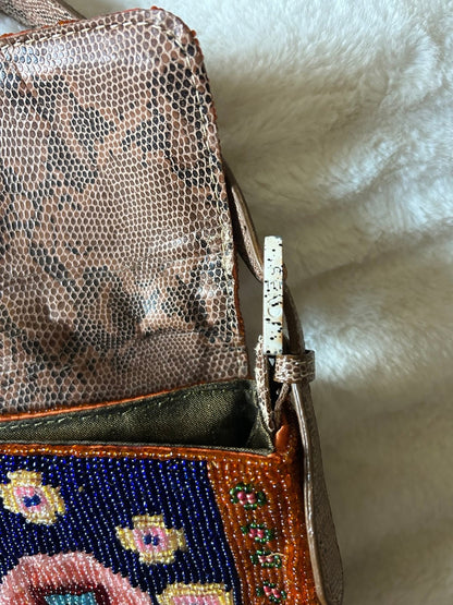 Fendi-Style Multicolor Beaded Baguette Bag | Authenticity Unverified